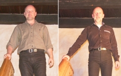 Lutz mit 96 kg und mit 75 kg. Nur der Gürtel konnte noch passend gemacht werden. Lutz, vom Flauschigen zum Drahtigen